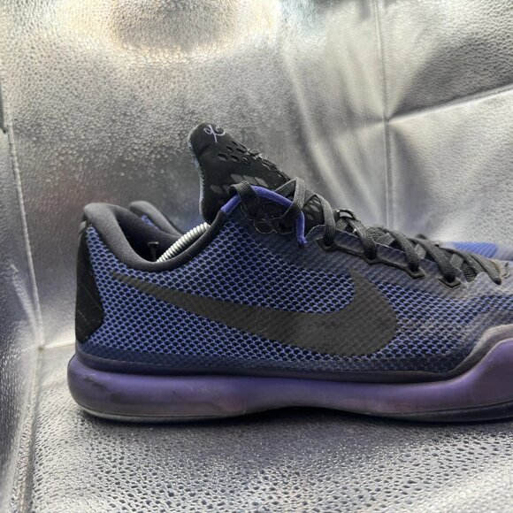 Size 13 Nike Kobe 10 Blackout Blue Mens Lace Up Basketball‎ Shoes 705317-005 main image 10